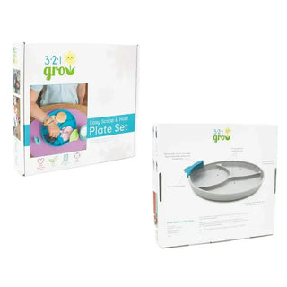 321 Grow - 321 Grow - 321 Grow Silicone Easy Scoop & Hold Plate Set - Watermelon - Classy Rascals Boutique
