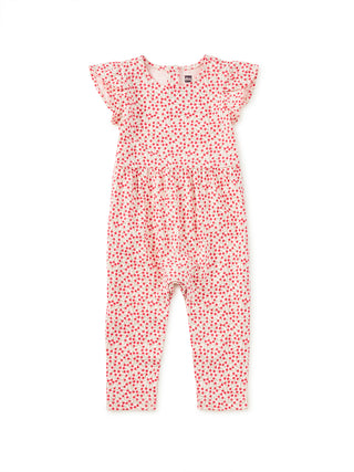 Tea Tulip Sleeve Baby Romper Mini Rose Toss