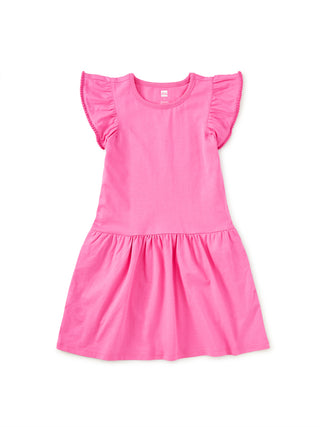 Tea Tier Pom-Pom Flutter Dress Carousel Pink