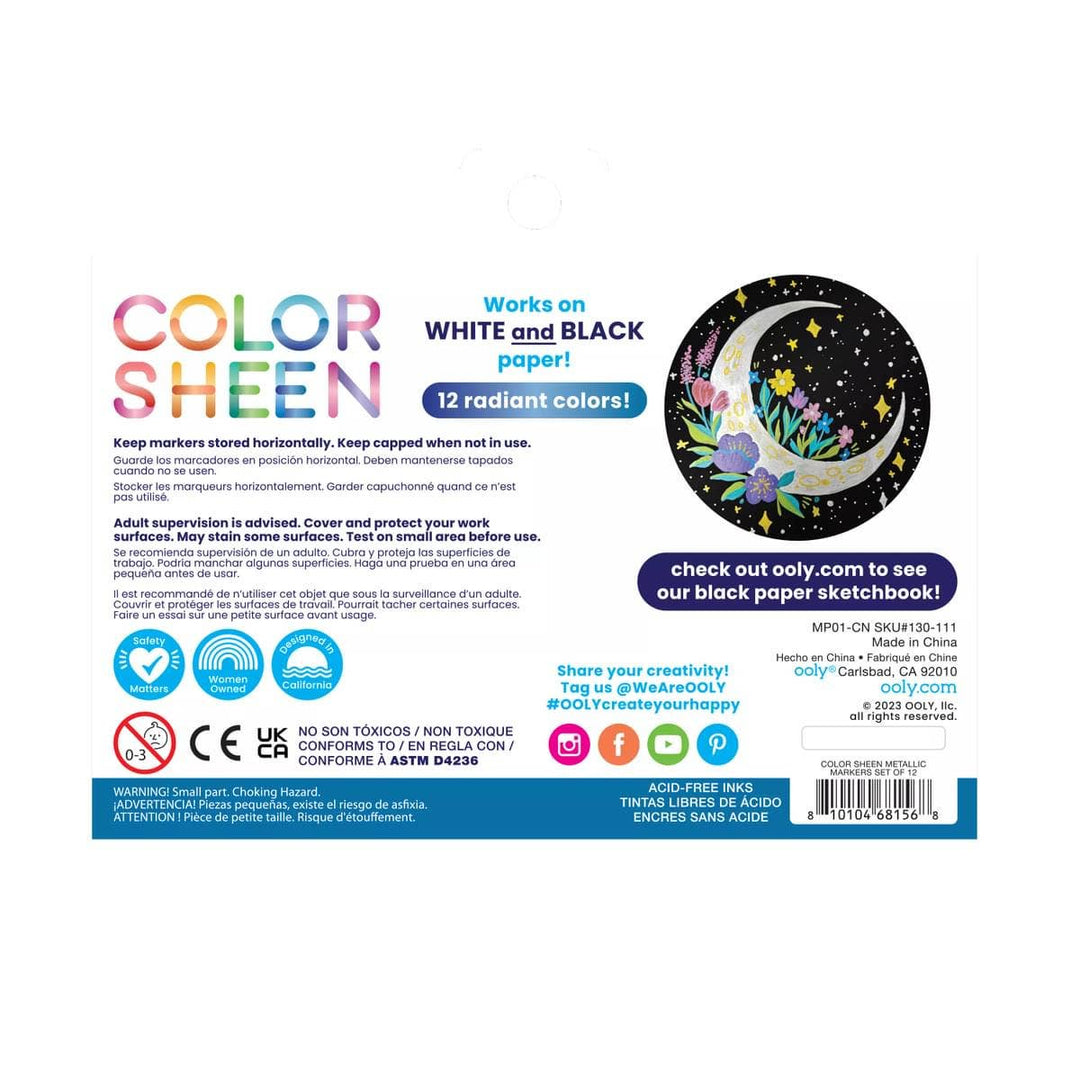OOLY - Color Sheen Metallic Markers - Set of 12