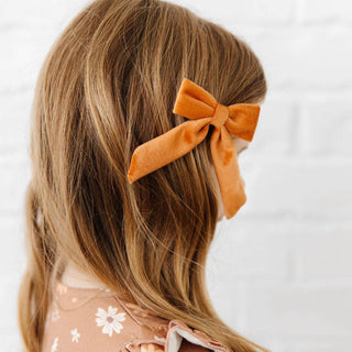 Sweet Wink - Spice Velvet Coquette Bow Clip