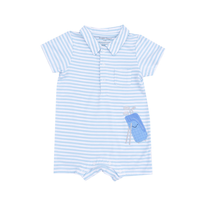 Angel Dear Golf Blue Stripe Applique Polo Shortie