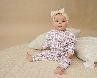 Lucky Panda Kids - Jogger Set | Mocha Bows