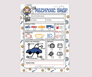 Milk Thread and Honey - Pretend Play Mechanic Checklist Notepad