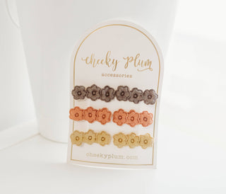 Cheeky Plum - Embroidery Hair Clip Set - Autumn Aurora