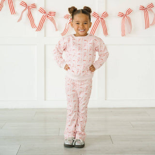 Sweet Wink - Candy Cane Lane Christmas Flare Legging - Kids Clothing