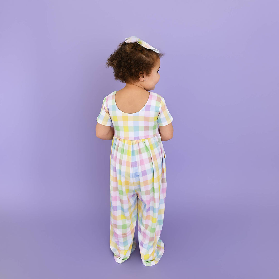 Gigi and Max - Winnie Pastel Plaid Romper Easter One Piece Outfit