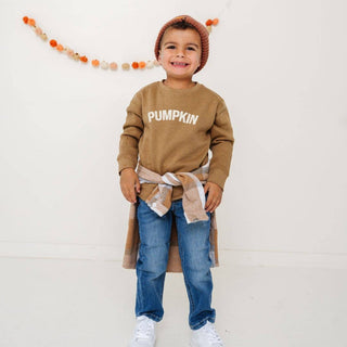 Sweet Wink - Pumpkin Sweatshirt - Mocha - Boys Clothing - Fall