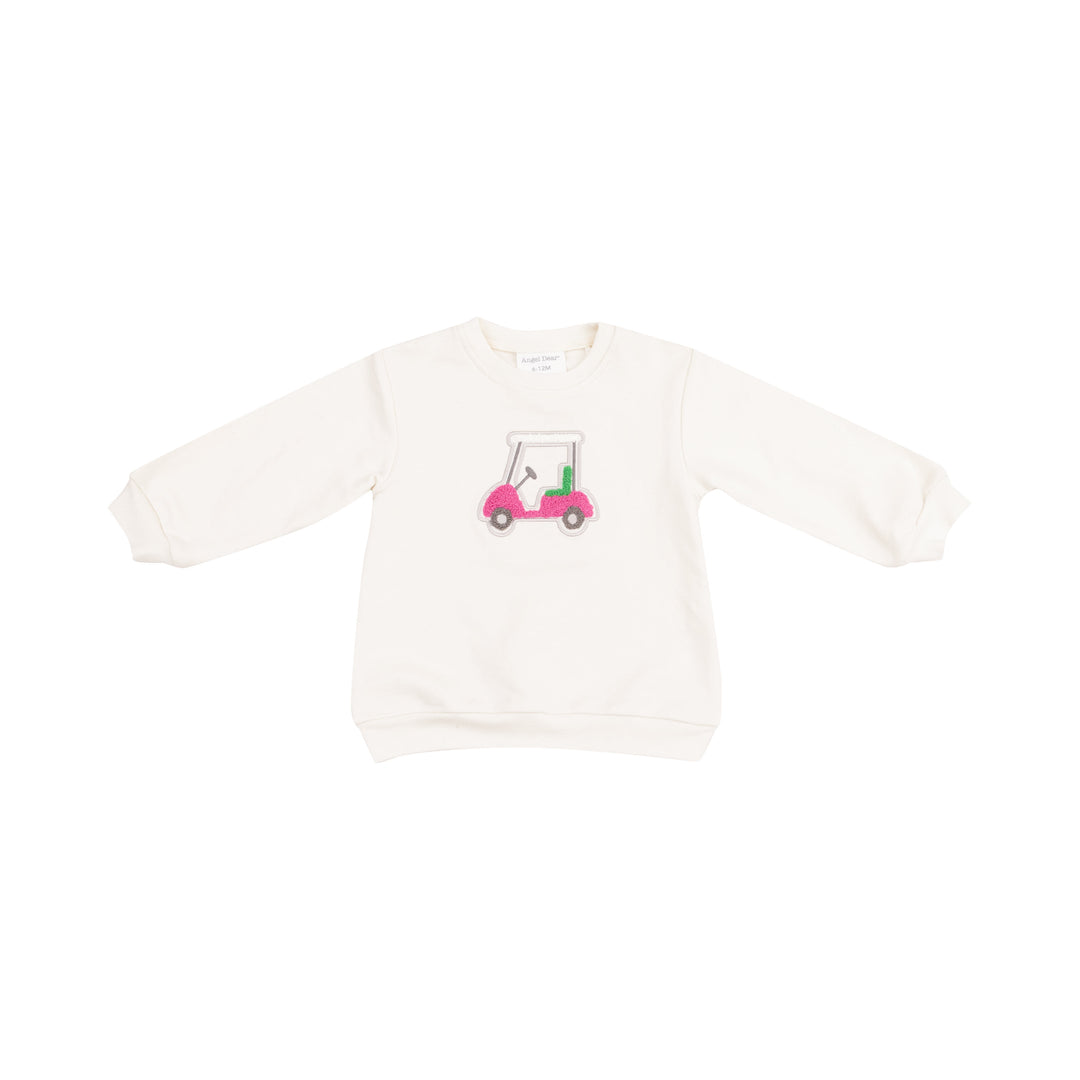 Angel Dear Golf Cart Pink Oversize Sweatshirt w/ Applique