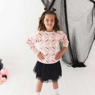 Sweet Wink - Bat And Ghost Trellis Halloween Sweatshirt - Kids Clothing