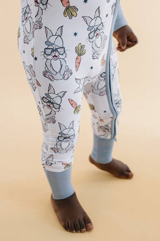 Lucky Panda Kids - Bamboo Easter Baby Zip Romper | Rad Bunny