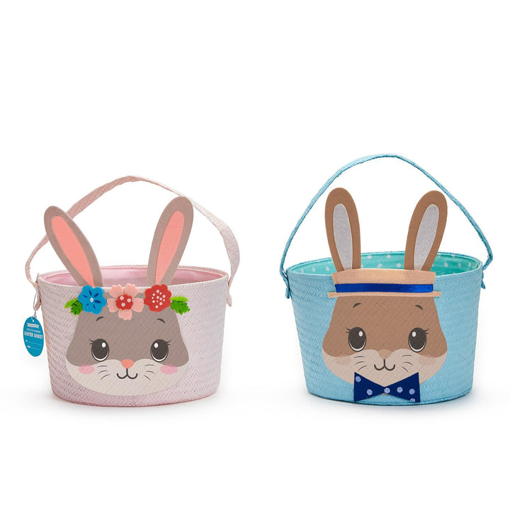 Two's Company Hand-Crafted Bunny Baskets