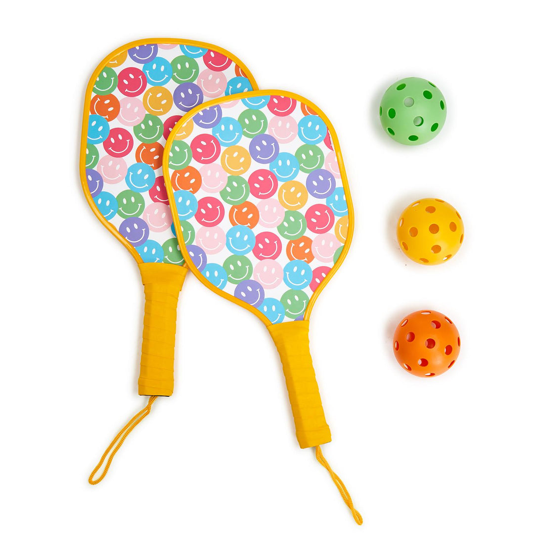 Two's Company Happy Junior Pickleball Set in a Mesh Bag