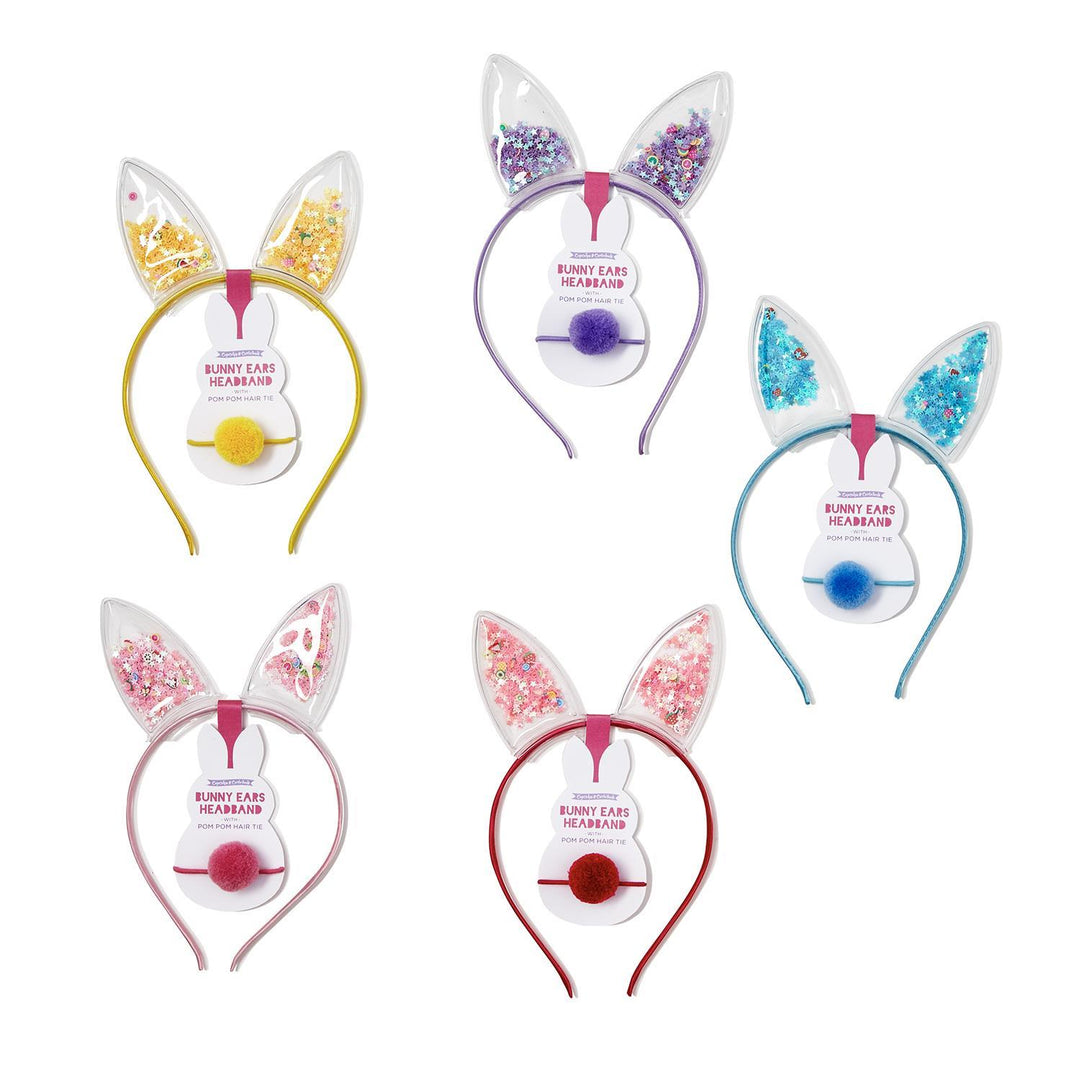 Two's Company Bunny Ears Headband and Hair Tie Set