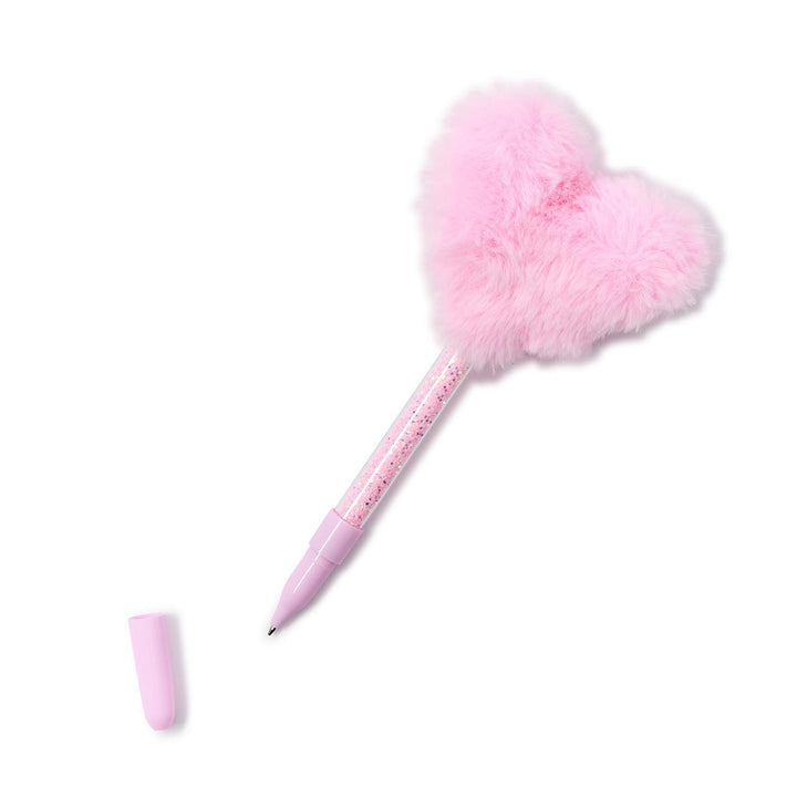 Two's Company Plush Faux Fur Heart Pen