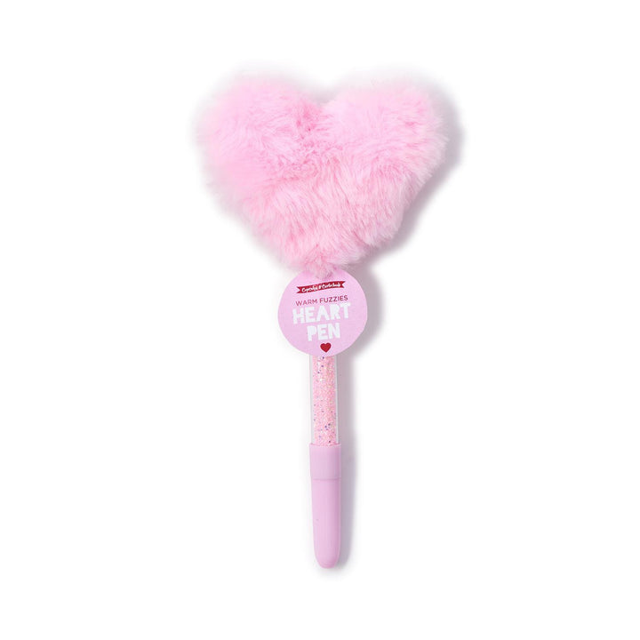 Two's Company Plush Faux Fur Heart Pen