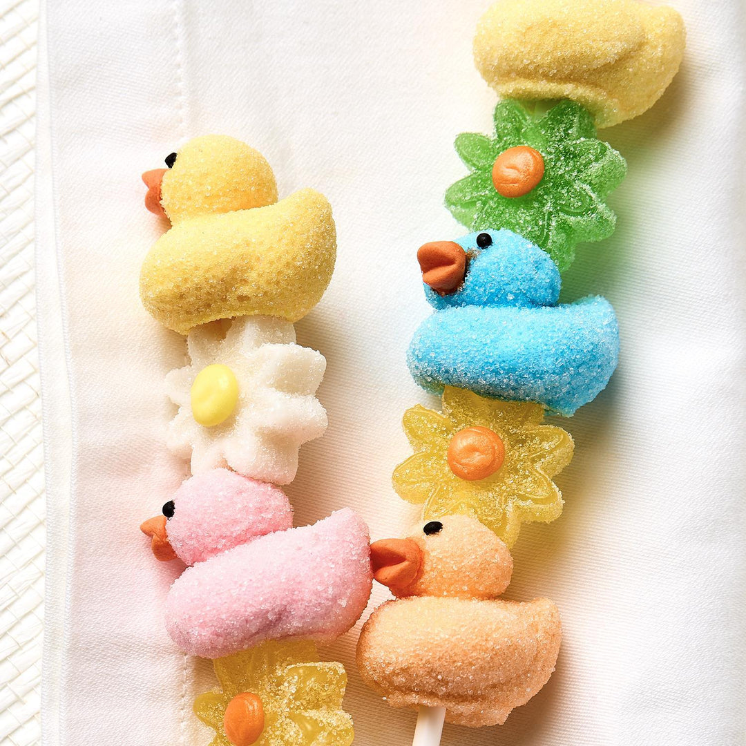 Two's Company Marshmallow Duck Jelly Flower Lollipop