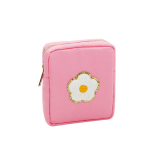 Mavi Bandz - Varsity Collection Nylon Cosmetic Bag Pink Daisy Chenille