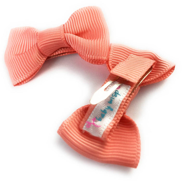 Baby Wisp - 5 Charlotte Bows Tuxedo Style on Snap Clips - Pink Fruit