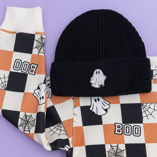 Sweet Wink - Boo Checkered Halloween Sweatshirt - Natural - Boys Clothing