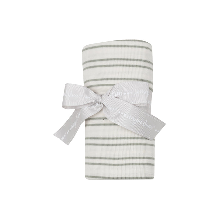 Angel Dear Ribbed Stripe Desert Sage Swaddle Blanket