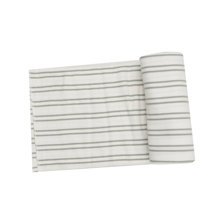 Angel Dear Ribbed Stripe Desert Sage Swaddle Blanket