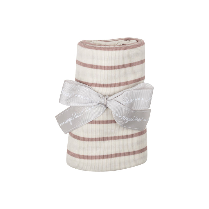 Angel Dear Ribbed Stripe Misty Rose Swaddle Blanket