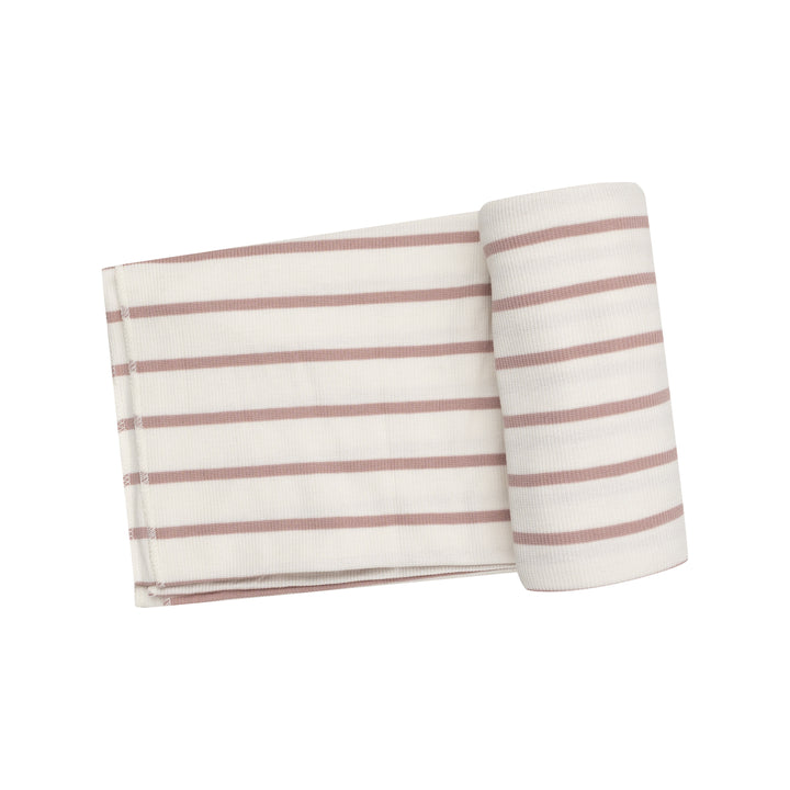 Angel Dear Ribbed Stripe Misty Rose Swaddle Blanket