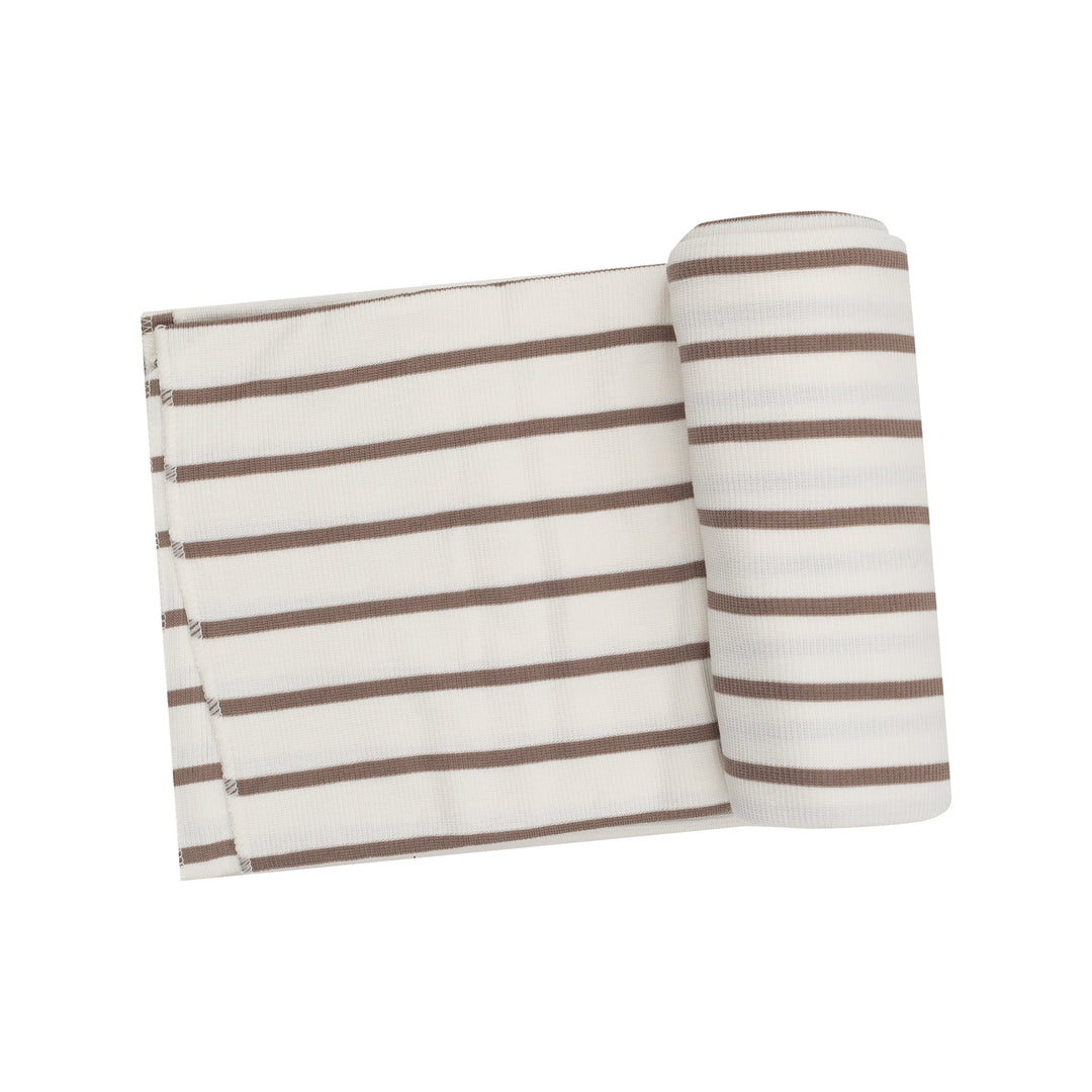 Angel Dear Ribbed Brown Stripe Swaddle Blanket