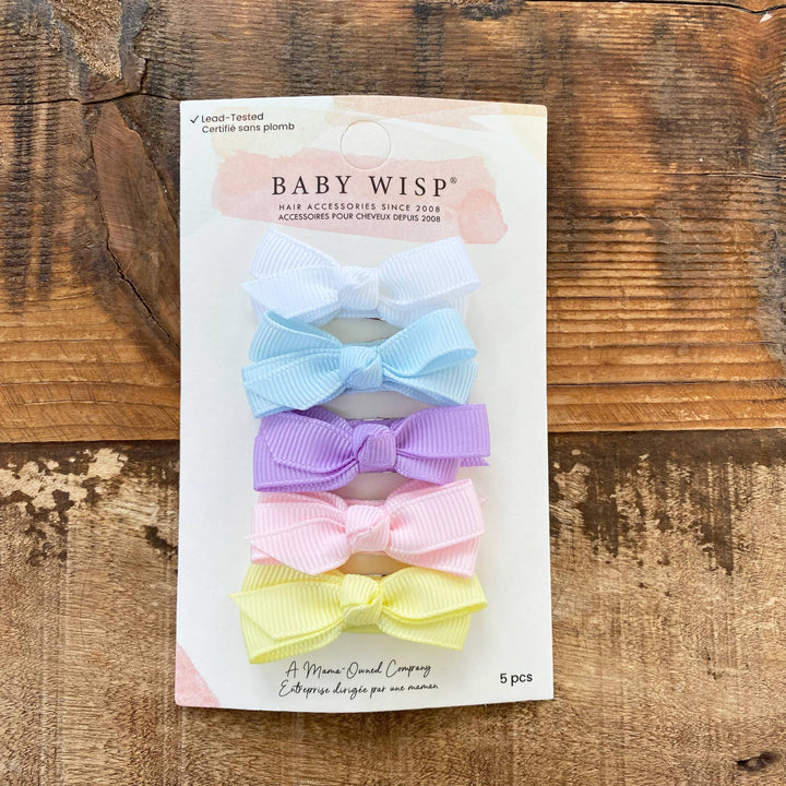 Baby Wisp - 5 Chelsea Boutique Grosgrain Bow on Snap Clips- Easter Hunt