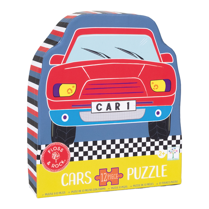 Floss & Rock 12pc Cars Shaped Jigsaw Puzzle