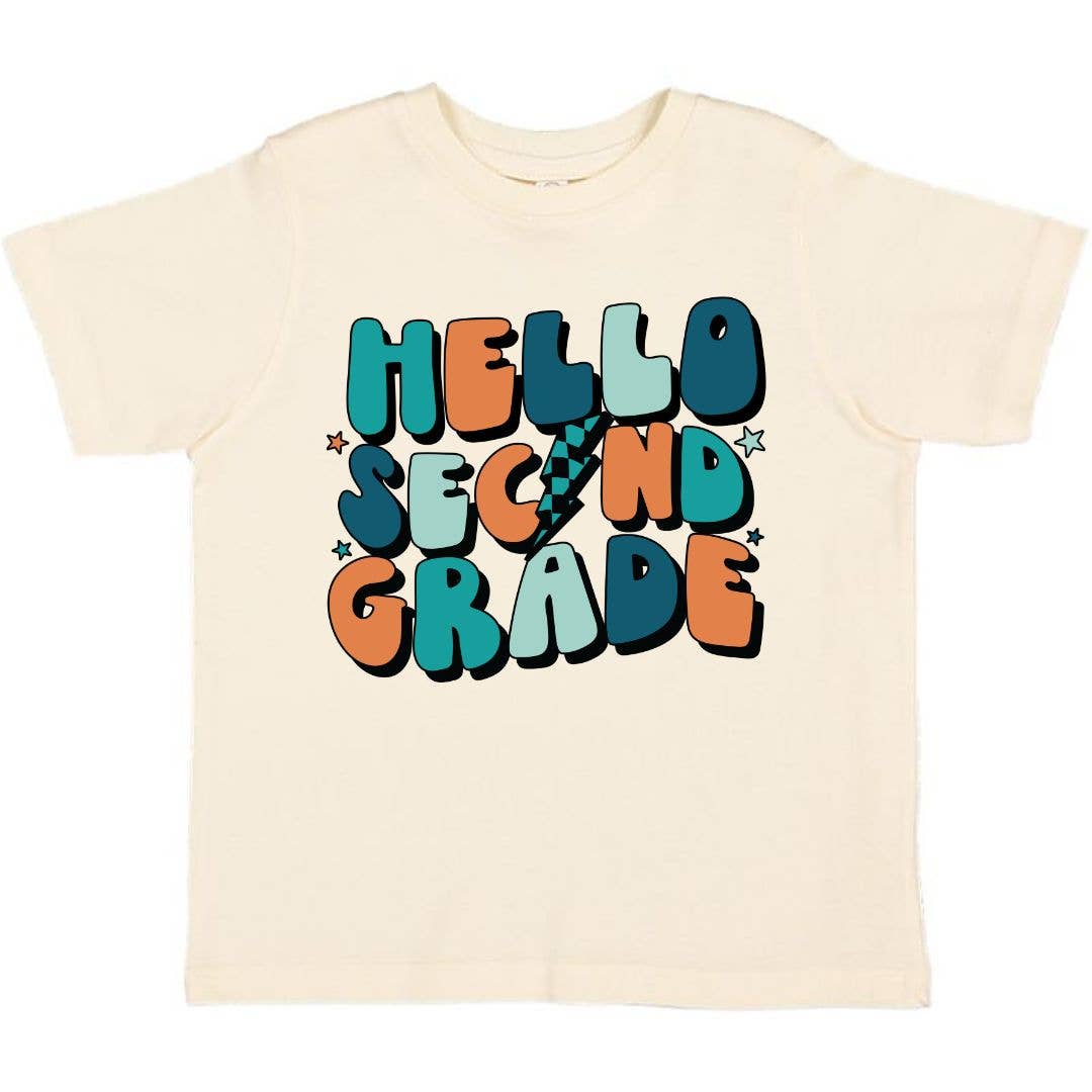 Sweet Wink - Hello Second Grade Short Sleeve T-Shirt -Back to School Kids