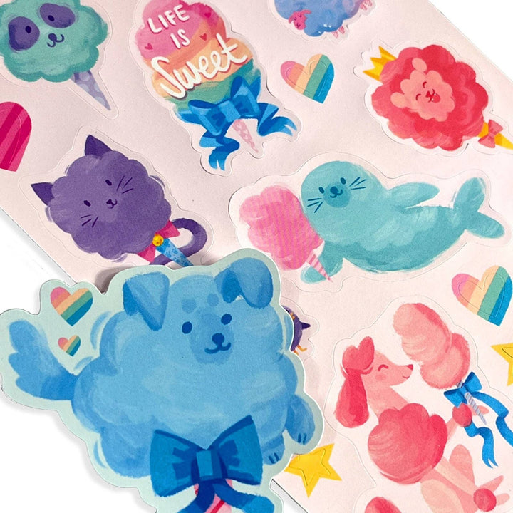 OOLY Stickiville Stickers: Fluffy Cotton Candy - Scented(Paper)
