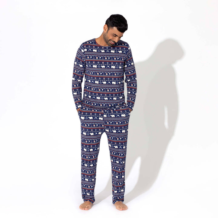 Bellabu Bear Polar Isle Blue Men's Pajama Set