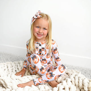 Gigi and Max - Lilith Pumpkin RUFFLE TWO PIECE Bamboo Halloween Lounge Set