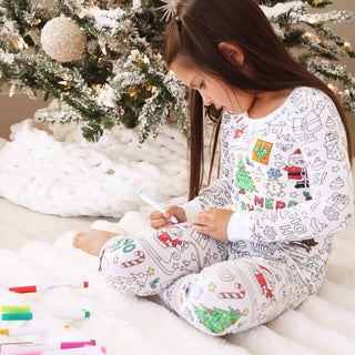 Caden Lane - Colorable Two Piece Pajama Set | Christmas Morning