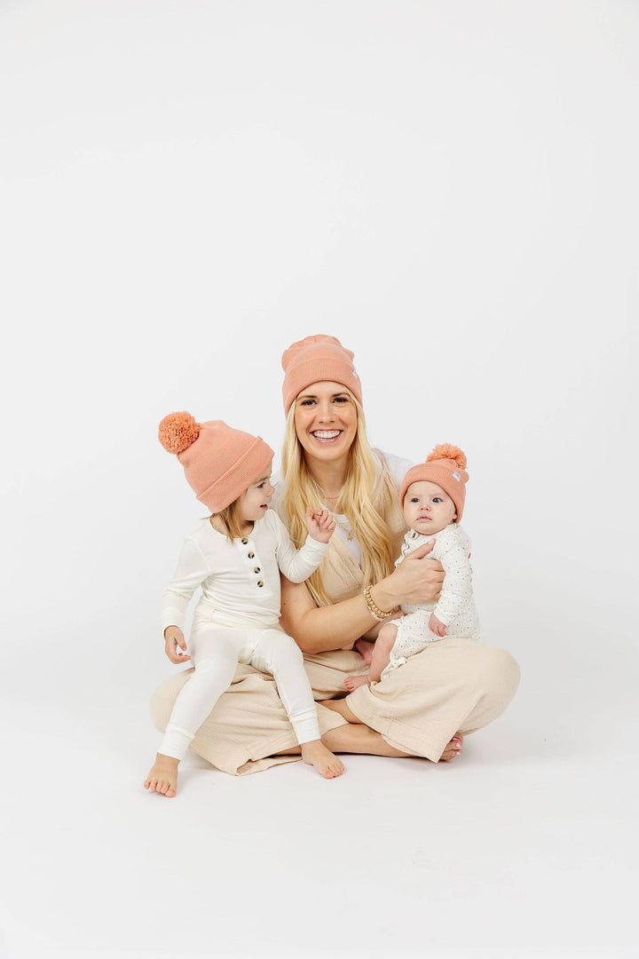 Lou Lou & Company - Beanie with Pom - Salmon Pink