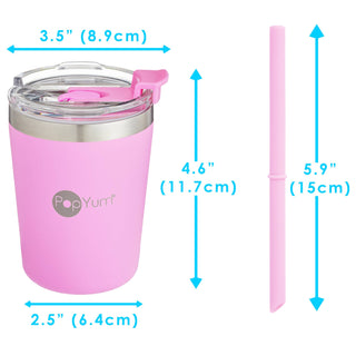 PopYum - PopYum 9oz Insulated Kids’ Cups, 2-Pack, Green, Pink