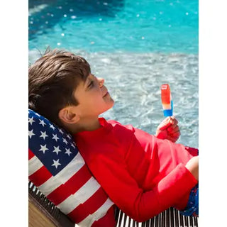 RuffleButts + RuggedButts - Boys Vintage Red Long Sleeve Rash Guard
