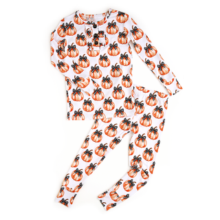 Gigi and Max - Lilith Pumpkin RUFFLE TWO PIECE Bamboo Halloween Lounge Set