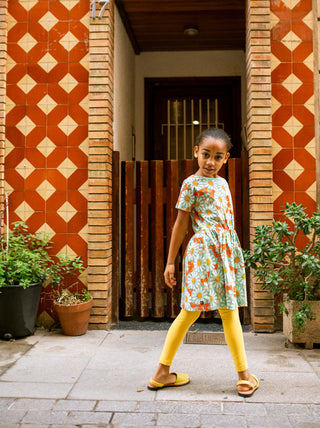 Tea Short Sleeve Twirl Dress Daisy Deluxe