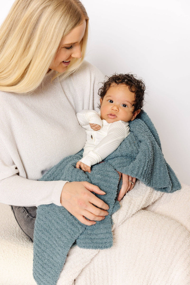 Lou Lou & Company - Chenille Blanket - Ocean Blue