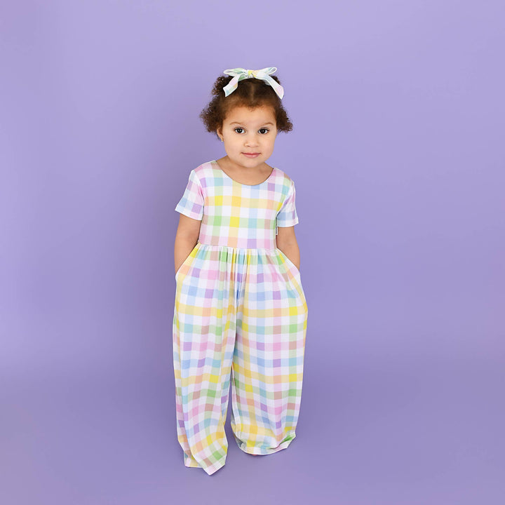 Gigi and Max - Winnie Pastel Plaid Romper Easter One Piece Outfit