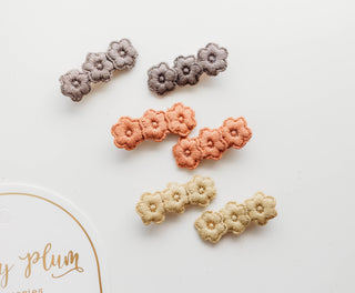 Cheeky Plum - Embroidery Hair Clip Set - Autumn Aurora