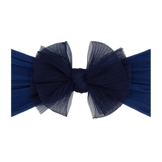 Baby Bling Bows - TULLE FAB®: pleated navy