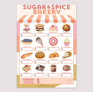 Milk Thread and Honey - Pretend Play Bakery Order Notepad