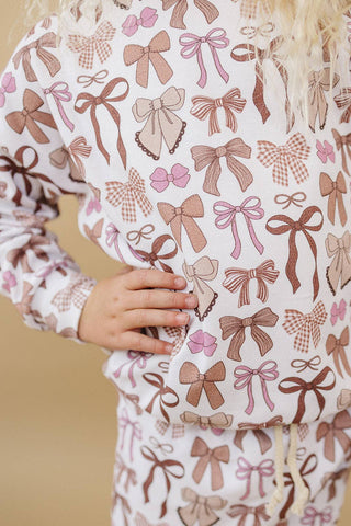 Lucky Panda Kids - Jogger Set | Mocha Bows