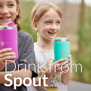 PopYum - PopYum 13oz Insulated Kids’ Cups, 2-Pack, Green, Pink