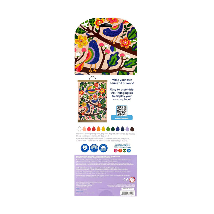 OOLY - Paintology Paint By Number Canvas Kit - Blue Birds 25 PC Set