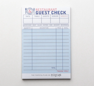 The Paper and Plan Co. - Kids Playtime Pad™ - Restaurant Guest Check